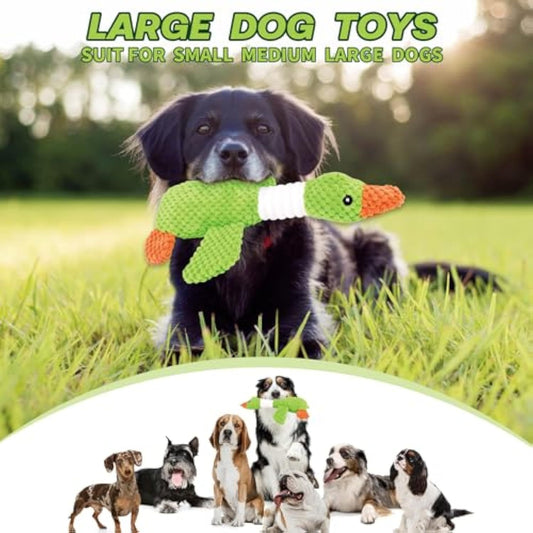 Durable Squeaky Duck Plush Dog Toy – Soft Chew Toy for Large & Small Dogs