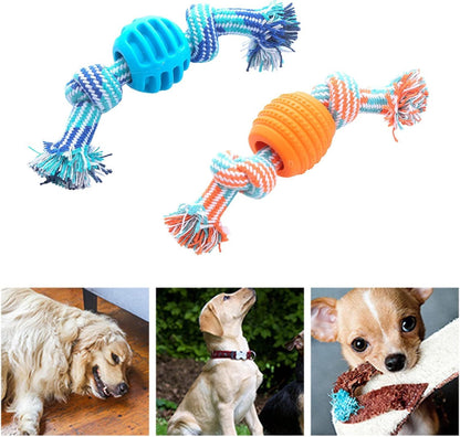 Durable Dog Chew Toy with Rope – Soft Molar Toy for Dental Health & Play