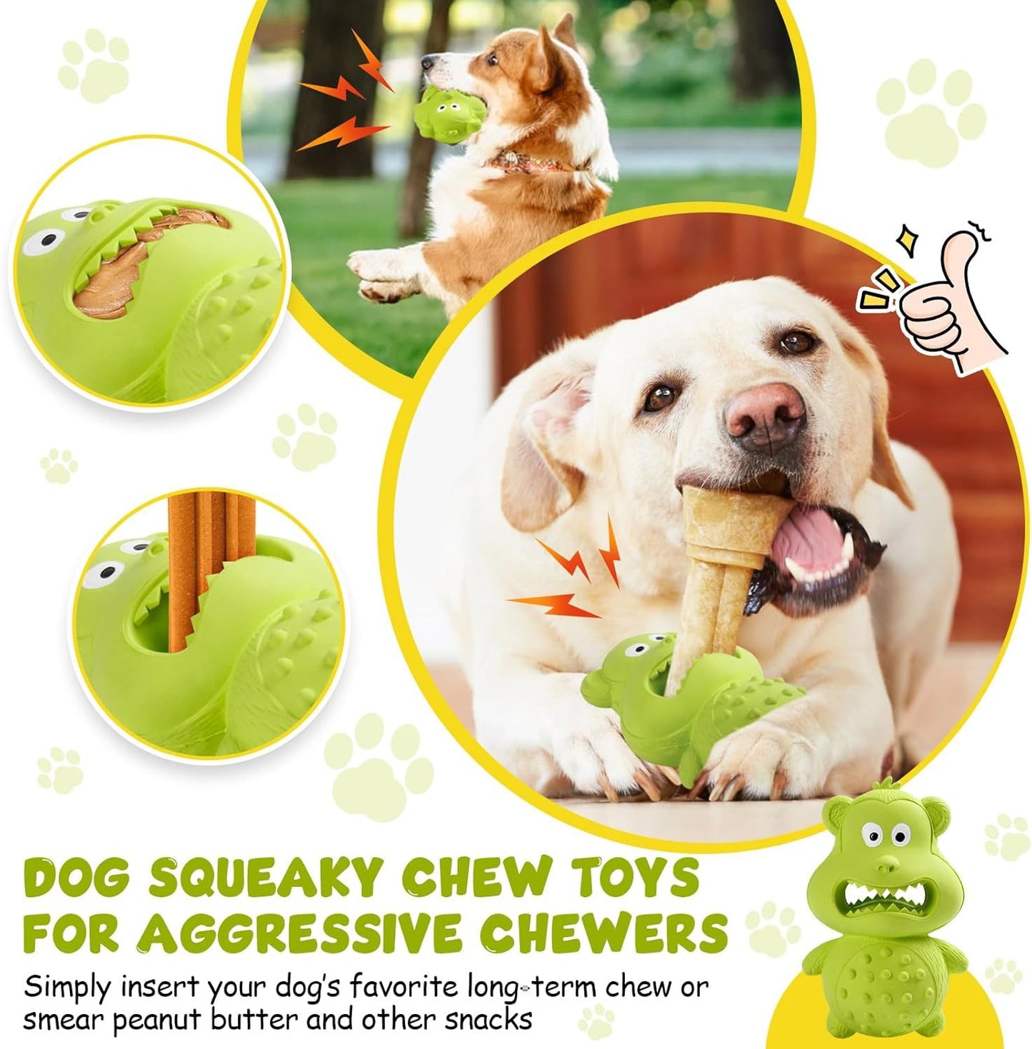 Indestructible Squeaky Dog Chew Toy