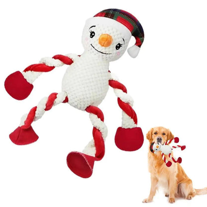 Interactive Christmas Dog Toys Squeaky Plush Holiday Dog Toys Dog Toys For Aggressive Chewers Plush Puppy Chew Toys Interactive