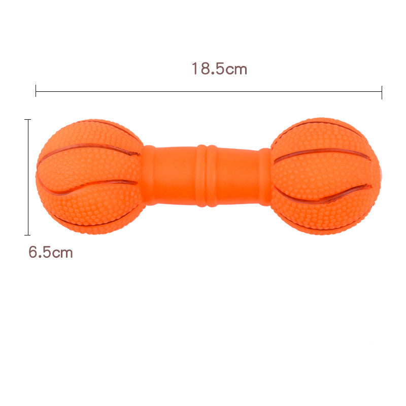 Squeaky Dumbbell-Shaped Dog Chew Toy