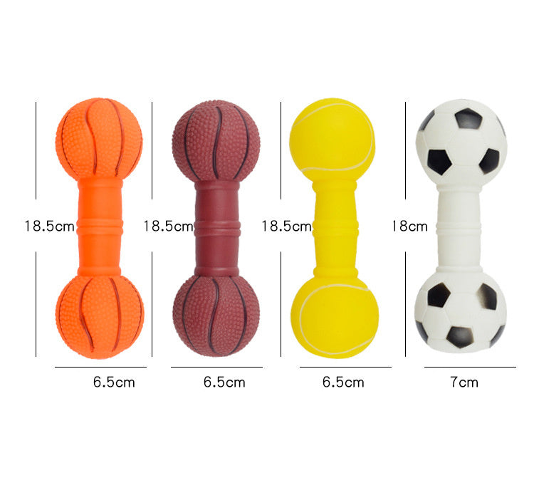 Squeaky Dumbbell-Shaped Dog Chew Toy