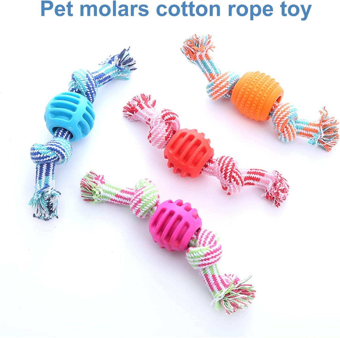 Durable Dog Chew Toy with Rope – Soft Molar Toy for Dental Health & Play