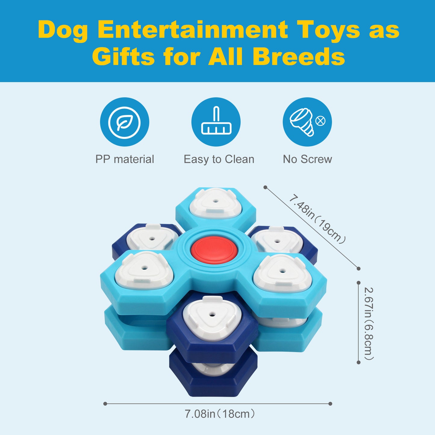 Dog Puzzle Toys Interactive Treat Dispensing Pet Slow Feeder For Small Large Dogs Puppy Enrichment IQ Training Dog Treat Puzzle