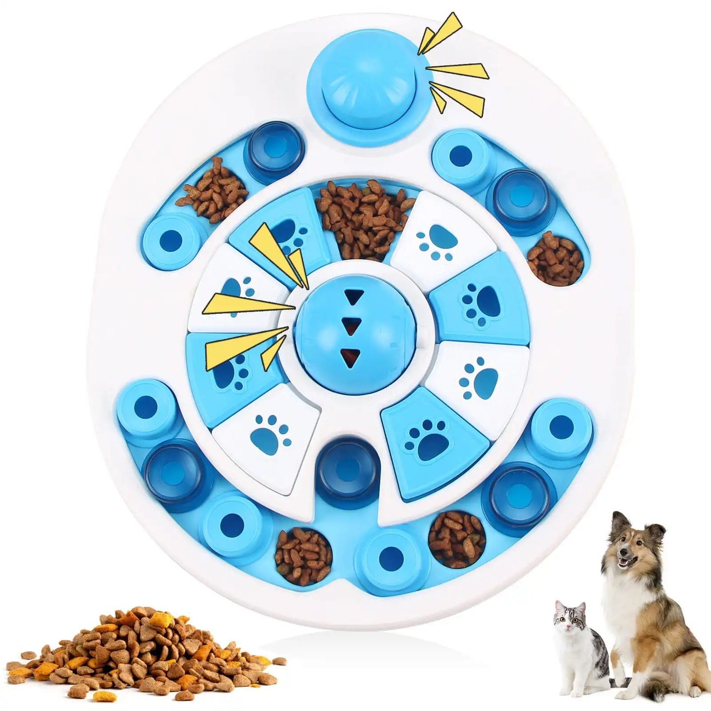 Dog Puzzle Toy With Spherical Bells 24 Hidden Food Locations Jigsaw Dog Food Feeding Sound Toys Food Dispenser For Dog Training