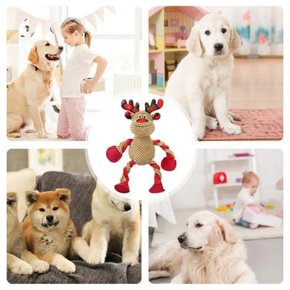 Interactive Christmas Dog Toys Squeaky Plush Holiday Dog Toys Dog Toys For Aggressive Chewers Plush Puppy Chew Toys Interactive