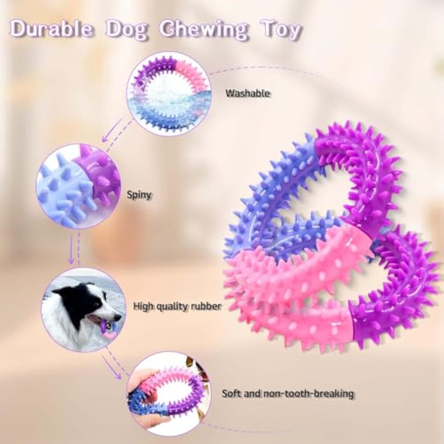 Durable Rubber Dog Chew Ring