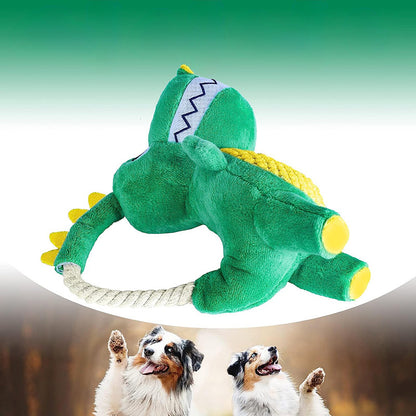 Dog Plush Sounding Chew Toy Durable Plush Toy Chew Dog Toys With Squeaker Soft Interactive Dinosaur Shape Pet Plush Toys For