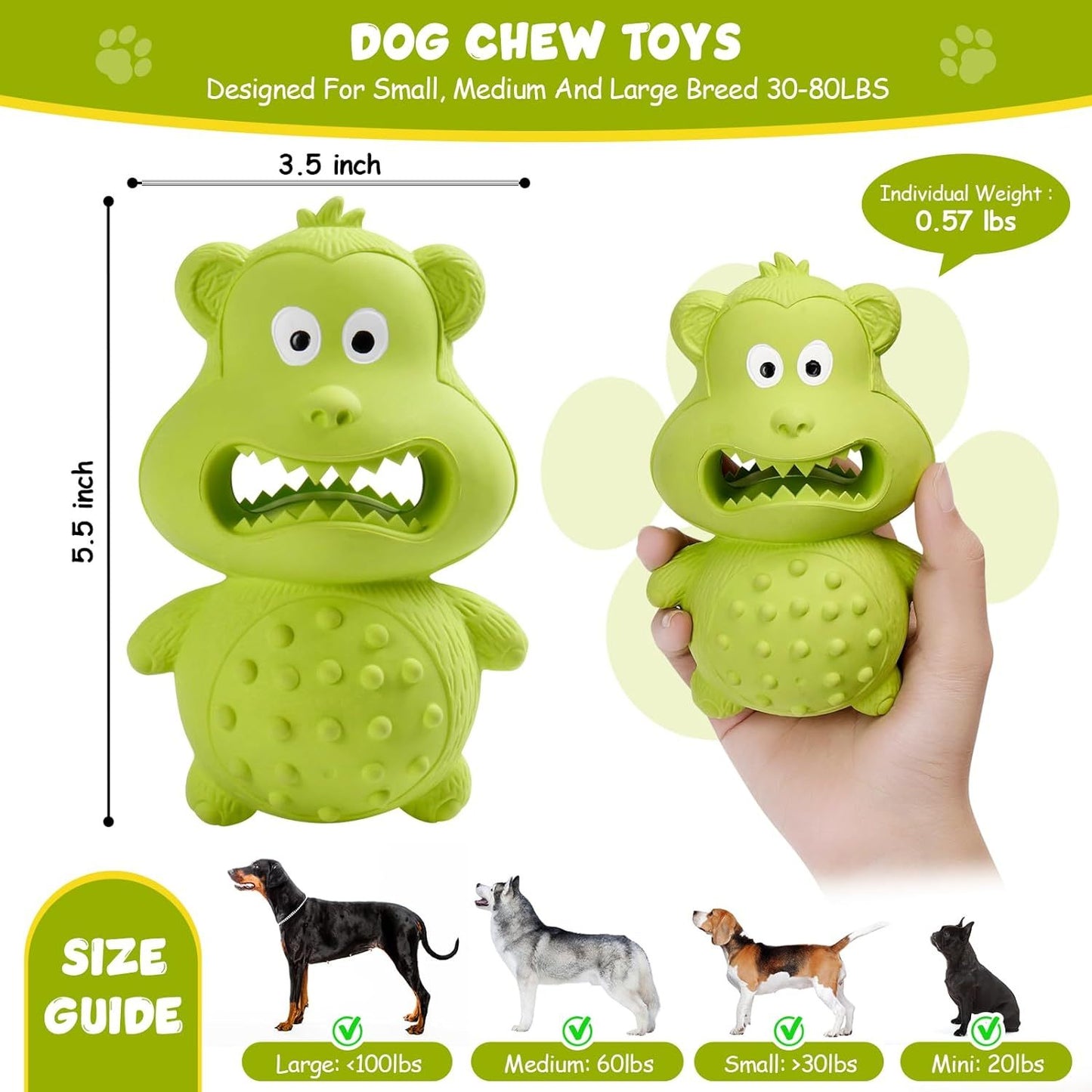 Indestructible Squeaky Dog Chew Toy